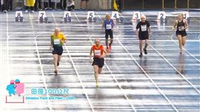 昆凌爺爺（左1）老當益壯，18日100公尺短跑獲得銀牌佳績。（圖／翻攝自2025雙北世界壯年運動會臉書）