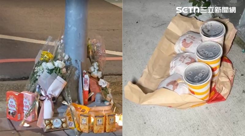 悼念車禍亡者！路口「擺3份餐」擺惹鼻酸