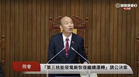 ▲韓國瑜主持院會。（圖／翻攝自國會頻道）