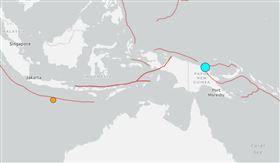 ▲巴布亞紐幾內亞外海規模6.4地震。（圖／翻攝自USGS）

