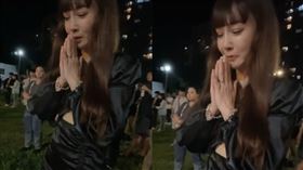 ▲胡文英穿著全身黑前往三峽悼念。（圖／翻攝自IG @paulina550308）