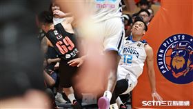 ▲PLG冠軍賽G7，富邦勇士前鋒林志傑防守盧峻翔落地受傷退場。（圖／記者劉彥池攝影）