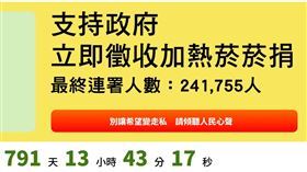 ▲民間發起的支持政府即刻徵收加熱菸稅捐掃碼連署運動，自5月12日至總統就職滿周年5月20日止，短短九天逾24萬人響應參與，這不只是數字更是24萬份對健康台灣的殷切期待。（圖／翻攝自「全民掃一掃！支持政府即刻徵收加熱菸稅捐」連署官網）