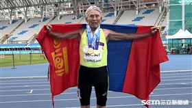 ▲「蒙古最速爺爺」高齡91歲蒙古選手策倫這次在雙北市壯運囊括5金。（圖／記者蔡厚瑄攝影）