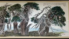 ▲來去北榮看大師名作！台北榮總院長陳威明成立「臺北榮總書畫藝廊」5月20日開幕首展先感念韓錦田大師，為「古柏園」揭幕。（圖／韓錦田公子韓眺柏提供）