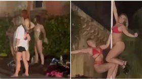 ▲希臘宮殿竟出現辣妹大跳鋼管舞。（圖／翻攝臉書）