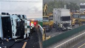 高公局中分局,貨車,車禍,駕駛,國道,台中,王田,BMW,追撞▲圖片描述。（圖／翻攝畫面）