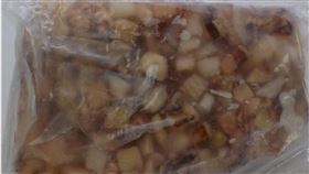 原產地國際食品有限公司從中國進口的「章魚丁」檢出重金屬鎘超標。（圖／食藥署提供）