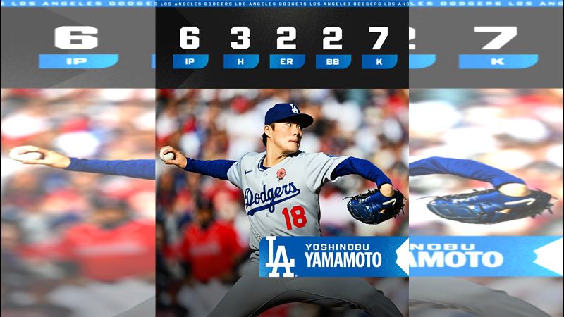 山本由伸拿下本季第6勝，差1勝追平去年勝場數。（圖／翻攝自MLB推特）