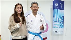 ▲恩師趙志才出戰世壯運空手道，文姿云改當教練陪同。（圖／世壯運執委會提供）