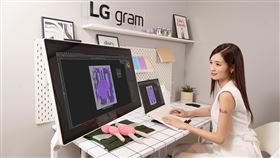 LG斜槓機擁有4K觸控螢幕與多軸旋轉的靈活支架設計，視角覆蓋更全面。（圖／品牌業者提供）