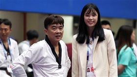 ▲跆拳道教練劉聰達出戰世壯運，弟子「國民女友」羅嘉翎擔任他的教練。（圖／世壯運執委會提供） 