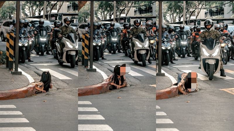 長髮女從排水孔「爬出地表」畫面震驚全網