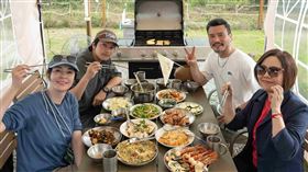 張榕容（左起）、楊銘威李銘忠、于美人嘉義露營（圖／東森綜合台提供）