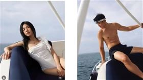 家寧與男閨蜜的親密證據遭翻，兩人有多張相同背景與地點的照片。（圖／翻攝自Dcard）