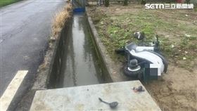 騎車,自摔,墜溝,意外,溺斃,彰化,和美（圖／翻攝畫面）