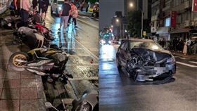 北市,永康商圈,汽車,暴衝,路旁,機車,