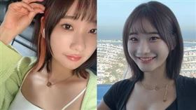 愛莉莎莎穿了泳裝之後爆乳。（圖／翻攝自IG）
