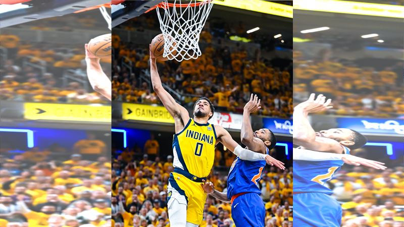 溜馬哈利柏頓(Tyrese Haliburton)末節甦醒。(圖/翻攝自溜馬X)