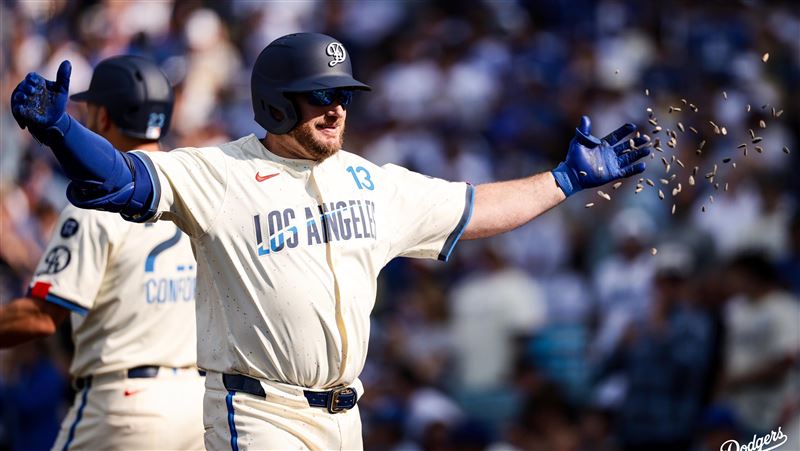 道奇隊孟西(Max Muncy)炸裂單場雙響砲。(圖/翻攝自道奇隊X)
