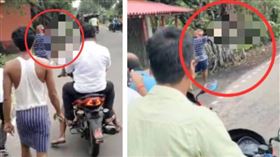▲印度男子疑長期與弟媳不合，犯案後手持人頭與凶器在街上行走，引發民眾驚恐。（圖／翻攝自news24online）

