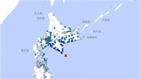▲日本北海道「20分鐘連2震」，震央同樣都在十勝沖。（圖／翻攝自日本氣象廳）