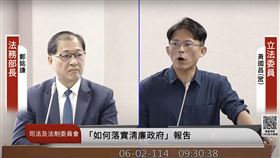 ▲黃國昌質詢鄭銘謙。（圖／翻攝自國會頻道）