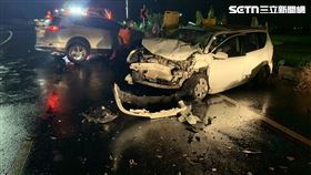 台南,車禍,受困,駕駛,乘客,後壁區,昭安宮,竹圍後橋,死亡▲圖片描述。（圖／翻攝畫面）