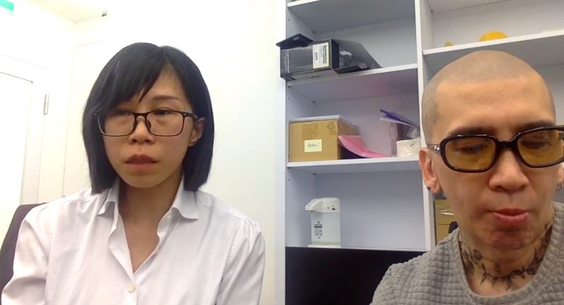 呂秋遠子生母林沄蓁律師親上作家H的直播控訴呂秋遠。(圖/翻攝自臉書)