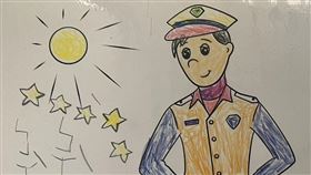 「天使爸爸警察節快樂！」劉宗鑫幼女塗鴉思念惹淚 署長慰問遺眷表致敬。翻攝畫面