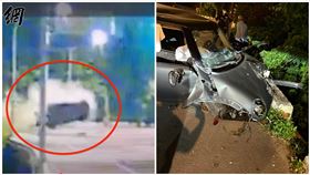 蘆竹,MINI,酒駕,自撞,引擎（圖／翻攝自《記者爆料網》）