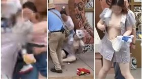 中國上海迪士尼,情侶,女童,互毆,胸罩,胸部（翻攝自X）