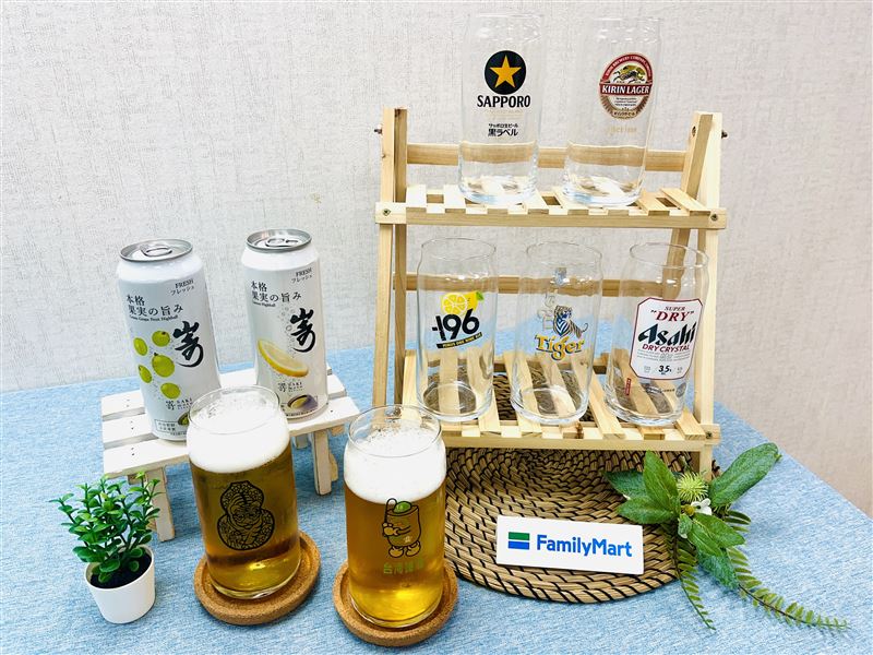 全家集章趣集好禮,7款限定啤酒杯限量兌換。(圖/品牌業者提供)