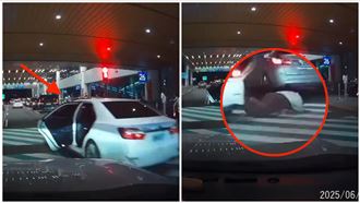 白牌車拒攔外籍客跳車滾一圈　驚險畫面曝