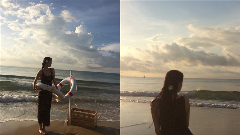 歐陽娜娜到海邊玩。（圖／翻攝自IG @nanaouyang）