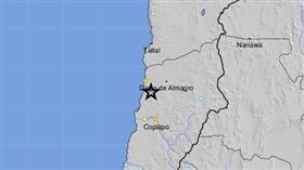 智利北部發生規模6.4地震。（圖／翻攝自美國地質調查所）
