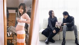 五熊在社群曬出一張挺著孕肚的鏡子自拍照。（圖／翻攝自臉書）