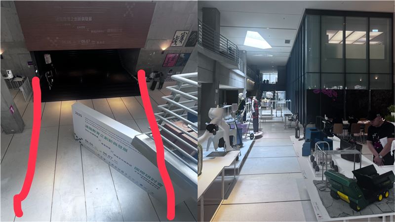 學生的作品被挪動至角落放置。(圖/學生提供)