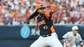 ▲統一獅飛力獅做「光療」後繳出好投。（圖／統一獅提供）