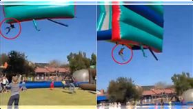 小學園遊會突颳怪風！　充氣城堡瞬間飛天「2童遭捲高空」直墜畫面曝