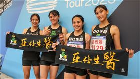 ▲張博雅、劉立琳、胡君微及鄭歆瑩四人在4X100公尺接力衝出44秒53，打破高懸31年的全國紀錄。（圖／中華民國田徑協會提供） 