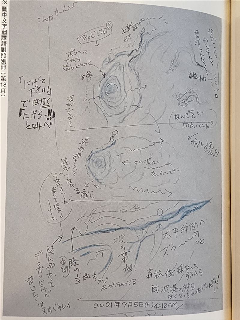 下個月海嘯有2條龍？！日本龍婆手繪圖曝光 警告臺灣、日本、印尼、菲律賓等8國小心（圖／翻攝自《我所看見的未來》）