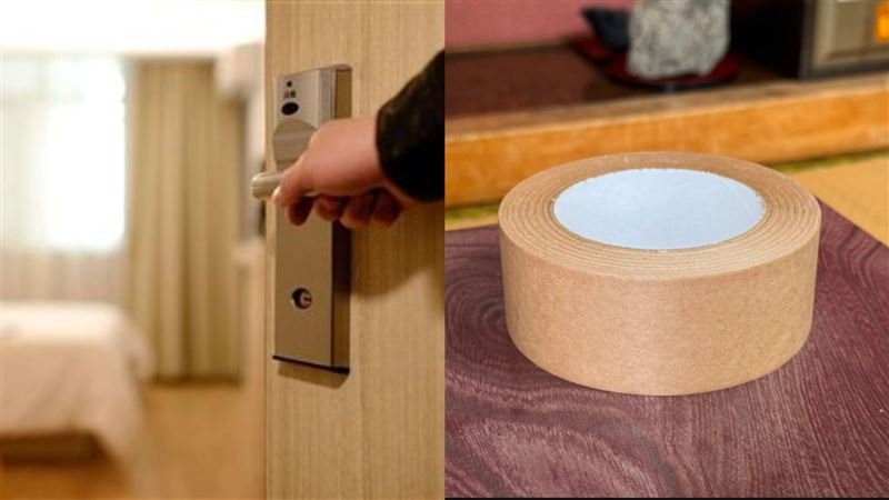 日本旅館備品驚見牛皮紙膠帶　用途超暖