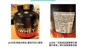 ▲知名乳清蛋白標示不符遭罰。（圖／食藥署提供）