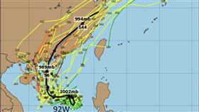  準蝴蝶颱風最新路徑預測，預期將為台灣帶來劇烈降雨。（圖／林老師氣象站）