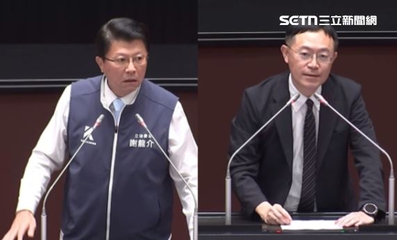 李坤城狠酸謝龍介質詢率。(圖/翻攝畫面)