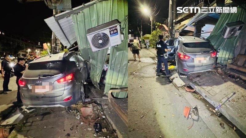 無照少年開車撞歪民宅！乘客竟攜毒進醫院