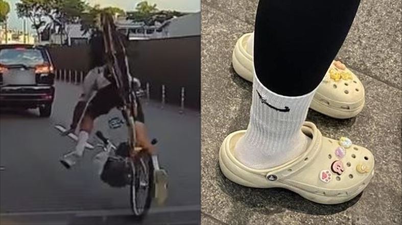 恐怖洞洞鞋！男騎車慘摔 美小學2理由禁穿