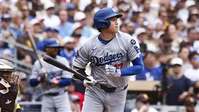 ▲大谷翔平敲出三壘安打、連8場比賽敲安。（圖／美聯社／達志影像）