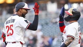 ▲雙城中外野手巴克斯頓（Byron Buxton）敲出大聯盟本季第2遠的1轟。（圖／美聯社／達志影像）